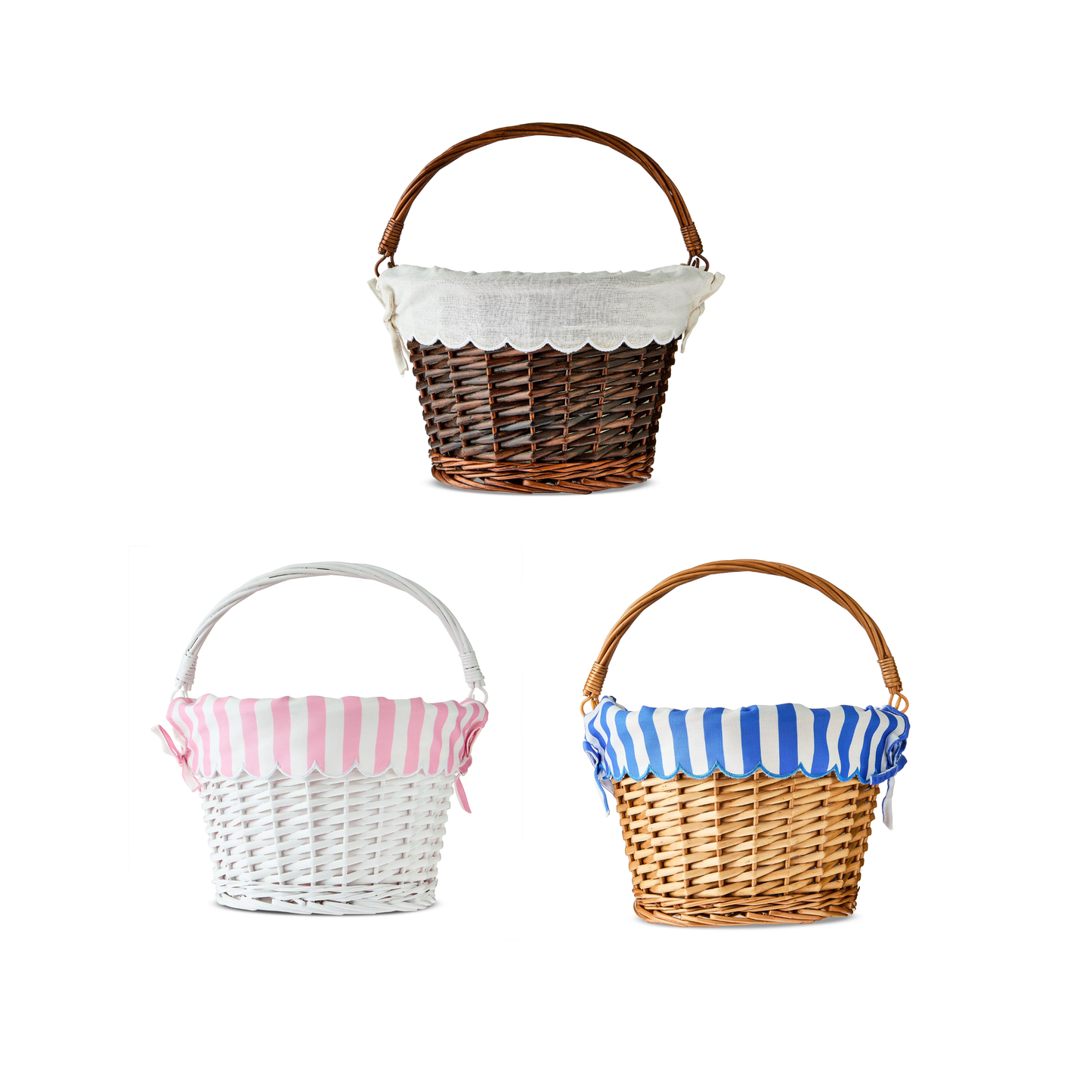 Custom Round Easter Basket with Scalloped Liner